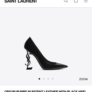 SAINT LAURENT PUMPS  LEATHER WITH BLACK HEEL